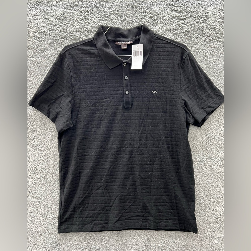 NWT MICHAEL KORS Men's Short Sleeve Greenwich Cotton Polo Shirt,Merlot Size L